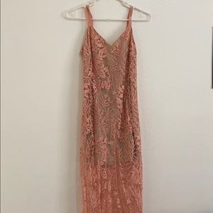 Long dress light pink dress